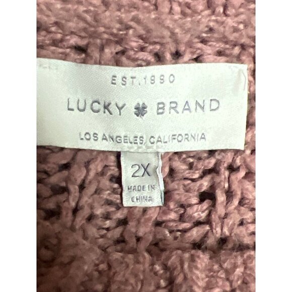 Lucky Brand Women's Brown Knit Long Sleeve Crew Neck Sweater Plus Size 2X Winter - Picture 7 of 7